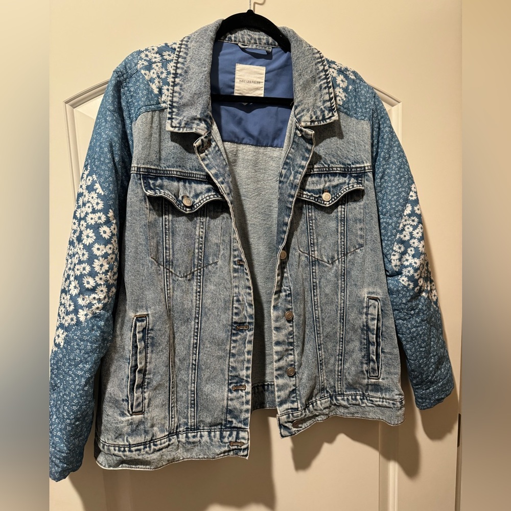 Avec Les Filles Denim and Quilted Jacket